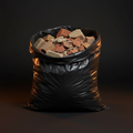 Open Black Builders Rubble Sack with Rubble